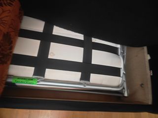 Sofá Cama Tela Naranja y Negro