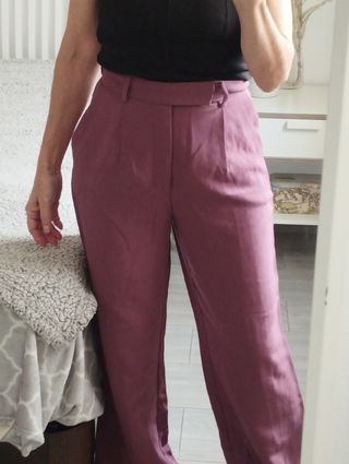 Pantalón ancho burdeos claro T.XS