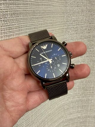 Relógio Emporio Armani Cronógrafo Preto e Azul