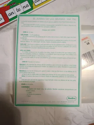 Juego educativo El juego de las sílabas. HenBea