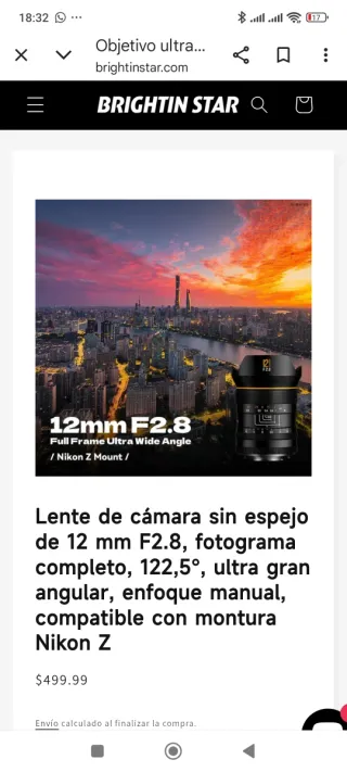 Objetivo 12mm 2.8 Full Frame nikon z