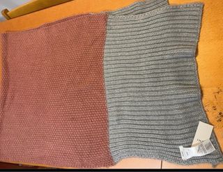 Bufanda ICHI dos colores rosa y gris