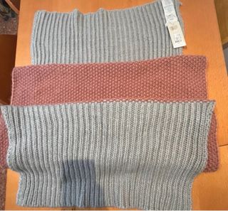 Bufanda ICHI dos colores rosa y gris