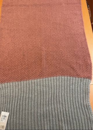 Bufanda ICHI dos colores rosa y gris