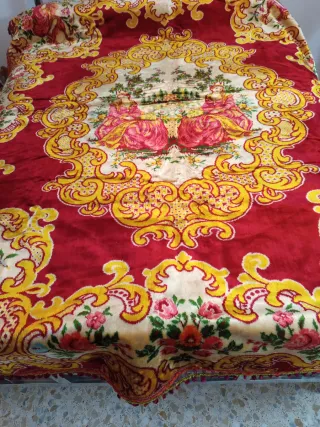 Colcha de terciopelo con diseño vintage