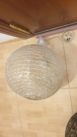 2 Lámparas Ikea Tela Metal Negro Dorado