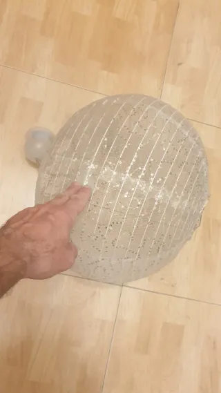 2 Lámparas Ikea Tela Metal Negro Dorado