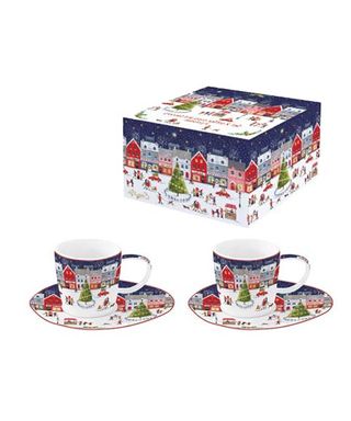 Set 2 Tazzine Natalizie in Porcellana