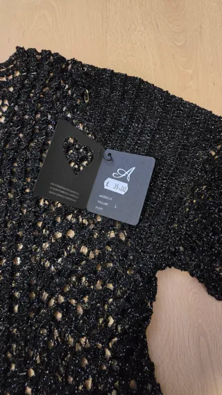 Chaqueta Crochet Negra Talla L