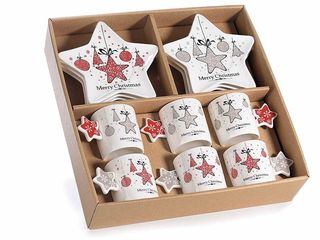 Set 6 Tazzine Natalizie Porcellana