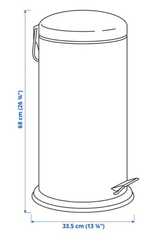 Cubo basura con pedal Mjösa Ikea blanco 30 litros