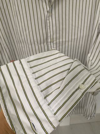 Camisa Armani Rayas Verdes y Blancas