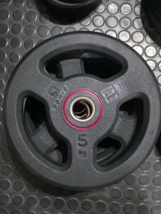 4 Discos de goma pesas 5 kg 28mm