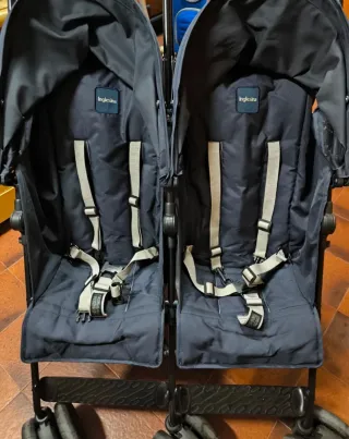 Carrito Gemelar Inglesina Azul Marino