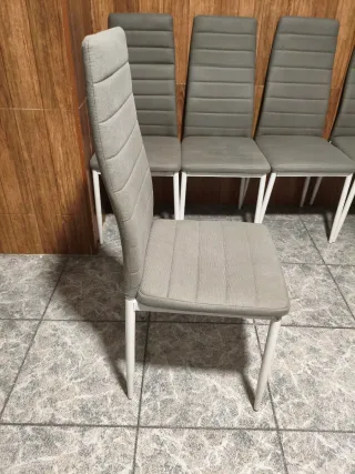 Juego de 6 sillas de comedor grises