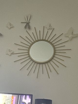2 Specchi con Forma di Sole Dorato Decorativi