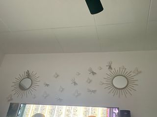 2 Specchi con Forma di Sole Dorato Decorativi