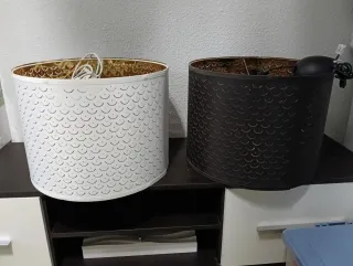 Lámparas Ikea 44cm Metal Negro y Blanco