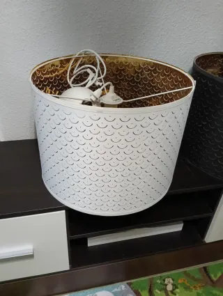 Lámparas Ikea 44cm Metal Negro y Blanco