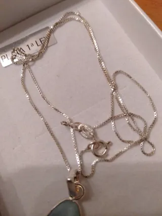 Colgante Larimar y Cadena de Plata