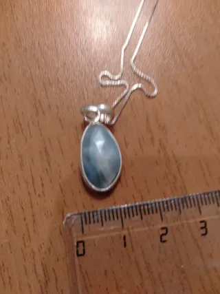 Colgante Larimar y Cadena de Plata