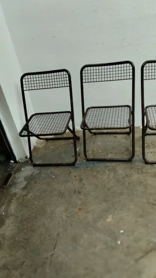 Sillas plegables vintage de metal