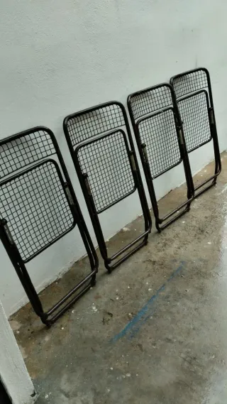 Sillas plegables vintage de metal