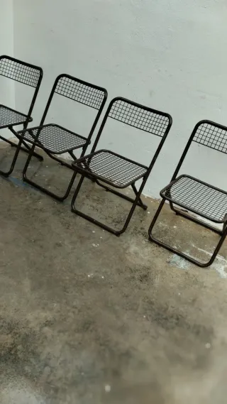 Sillas plegables vintage de metal
