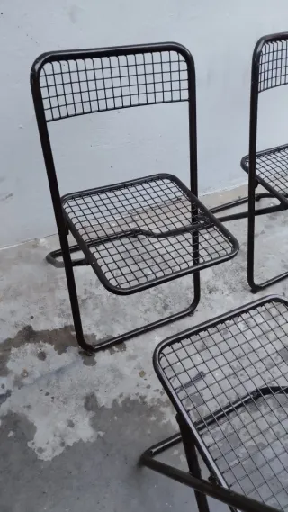 Sillas plegables vintage de metal