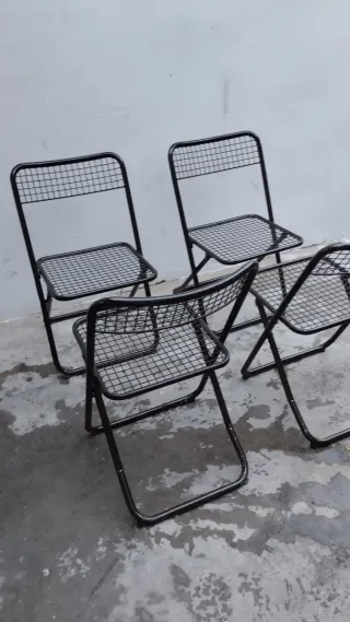 Sillas plegables vintage de metal