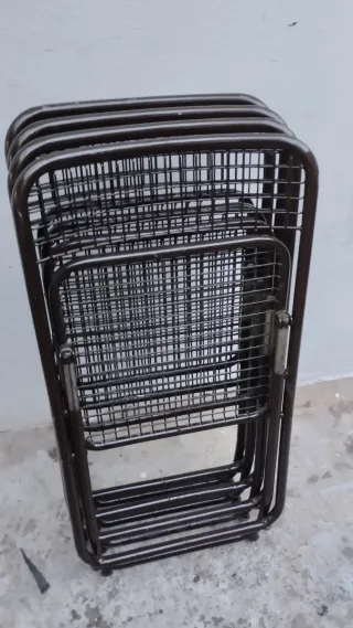 Sillas plegables vintage de metal