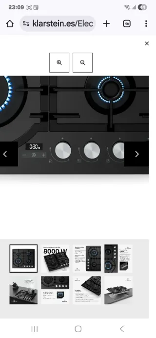 Cocina de gas negra klarstein.