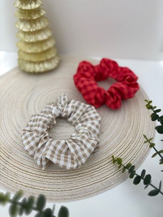 Coleteros de tela a cuadros