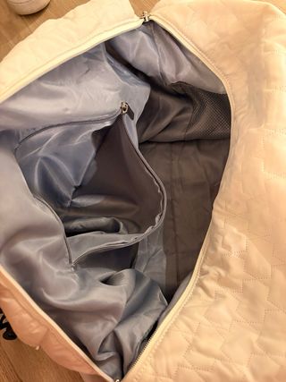 Bolsa de deporte Floless beige/blanca acolchada