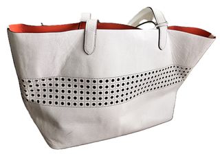 Bolso Tote Ralph Lauren Blanco Naranja