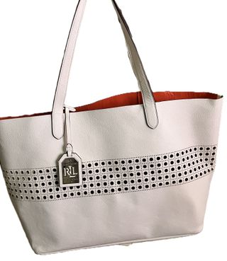 Bolso Tote Ralph Lauren Blanco Naranja