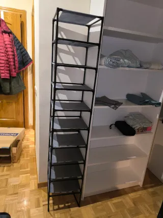 Zapatero Estantería Metálica y Tela