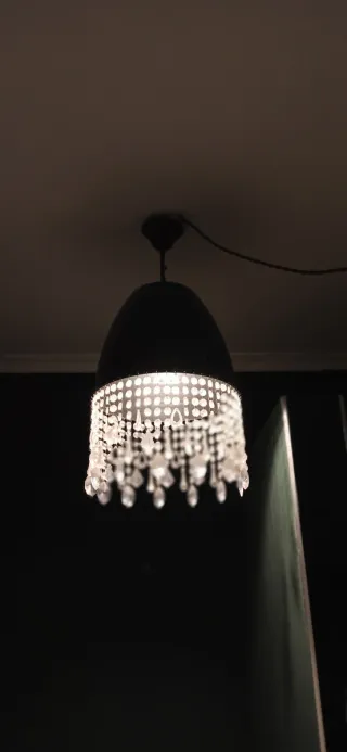 2 Lámparas Rococó Cristal Metal.