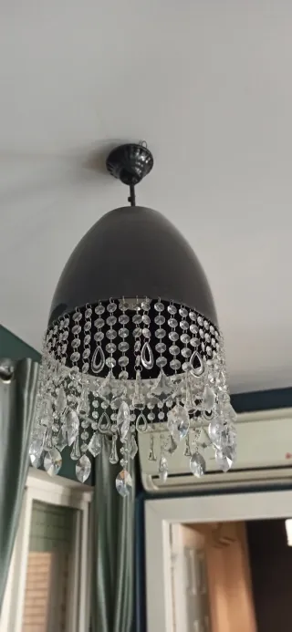 2 Lámparas Rococó Cristal Metal.