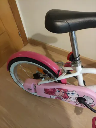 Bicicleta niña 16 rosa y blanca