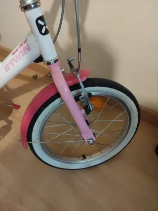 Bicicleta niña 16 rosa y blanca
