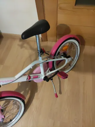 Bicicleta niña 16 rosa y blanca