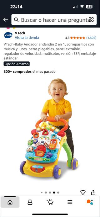 Andador correpasillos musical y con luces