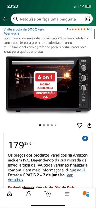 Sogo Horno Eléctrico 70L