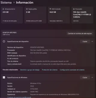 Ordenador 64GB RAM Gaming/Workstation