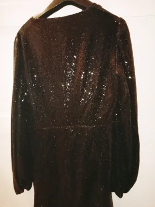 Vestido Mango corto negro con brillos