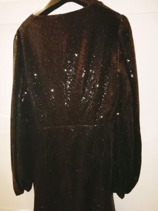 Vestido Mango corto negro con brillos