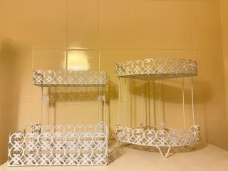 3 Estanterías de Baño Metálicas Blancas