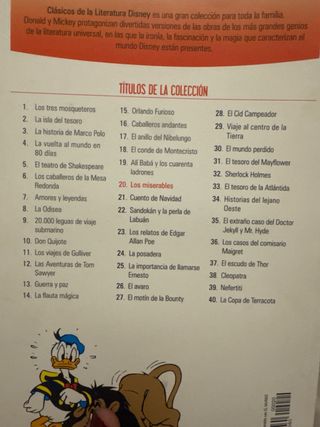 Coleccion clasicos de la literatura diney en tebeo