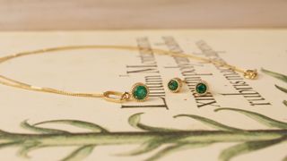 Conjunto oro 18ct esmeralda certificada